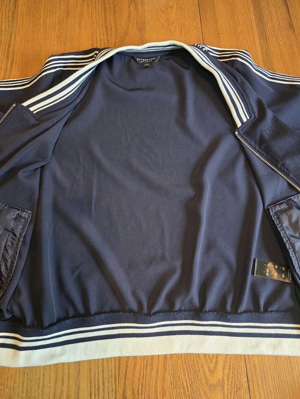 Liverpool Inkwell Zip Up ZIP V-Neck Track Jacket Navy Blue Size Large - Picture 11 of 11